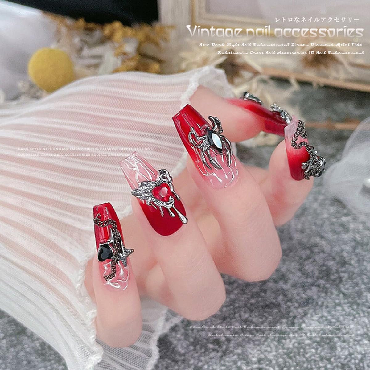  Nail Charms Nail Art Charms Vintage Gothic Retro (22 Piece)