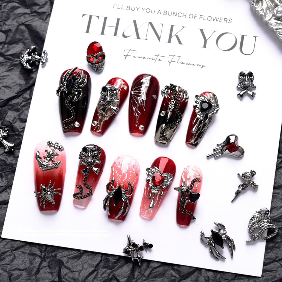  Nail Charms Nail Art Charms Vintage Gothic Retro (22 Piece)